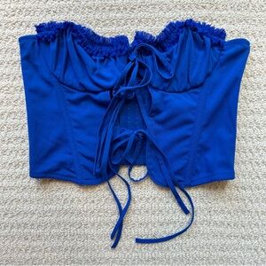 Urban Outfitters Blue Tie Front Corset Top